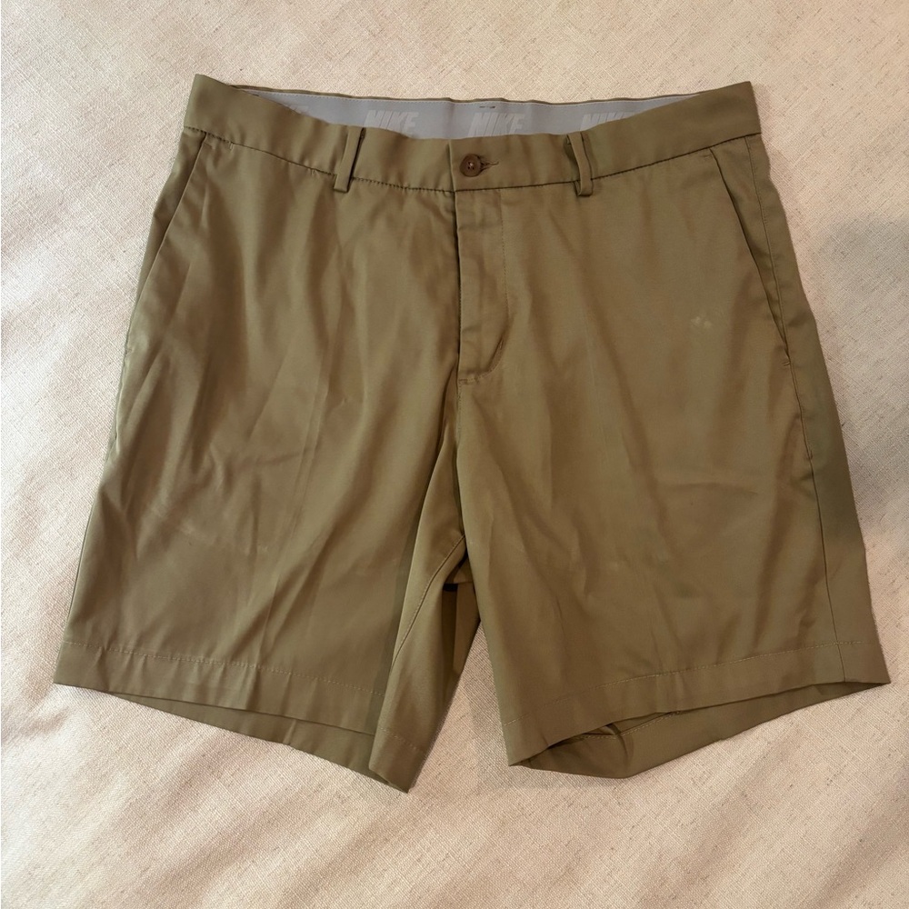 Nike Men's Olive Flat Front Shorts